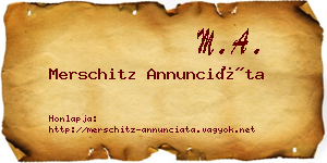 Merschitz Annunciáta névjegykártya
